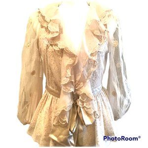 Ryu Ruffled Floral Print Cottagecore Blazer